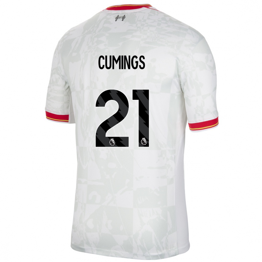 Niño Fútbol Camiseta Eartha Cumings #21 Blanco Rojo Negro Equipación Tercera 2024/25