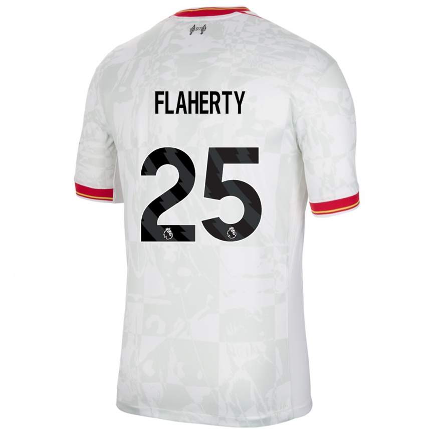 Niño Fútbol Camiseta Gilly Flaherty #25 Blanco Rojo Negro Equipación Tercera 2024/25