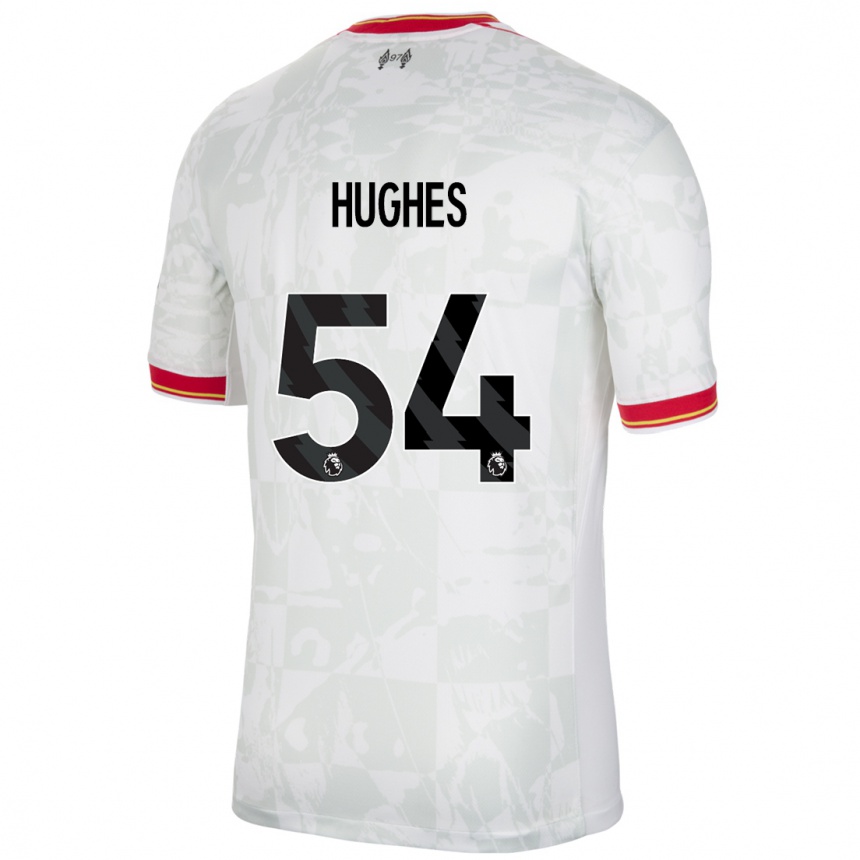 Niño Fútbol Camiseta Liam Hughes #54 Blanco Rojo Negro Equipación Tercera 2024/25