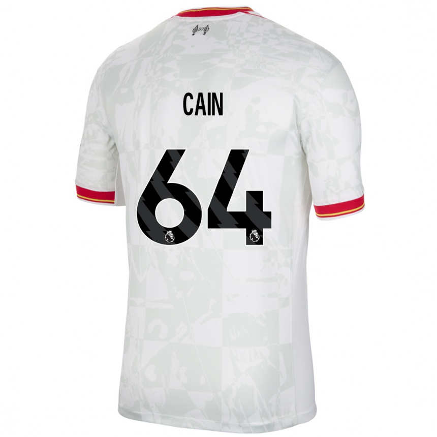 Niño Fútbol Camiseta Jake Cain #64 Blanco Rojo Negro Equipación Tercera 2024/25