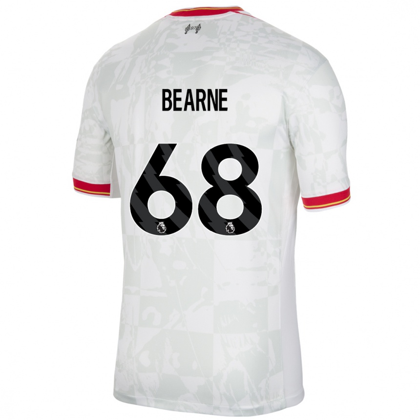 Niño Fútbol Camiseta Jack Bearne #68 Blanco Rojo Negro Equipación Tercera 2024/25