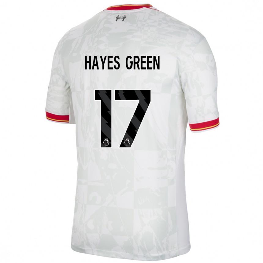 Niño Fútbol Camiseta Charlie Hayes-Green #17 Blanco Rojo Negro Equipación Tercera 2024/25