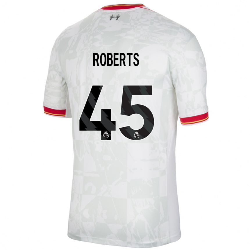 Niño Fútbol Camiseta Iwan Roberts #45 Blanco Rojo Negro Equipación Tercera 2024/25