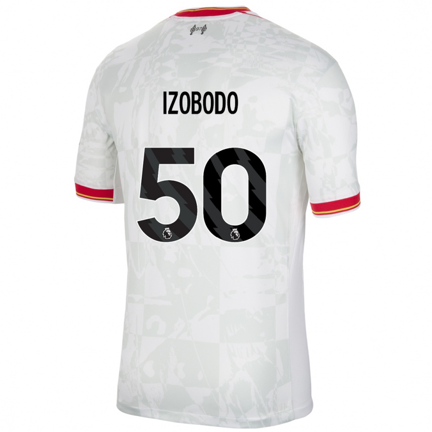 Niño Fútbol Camiseta Elijah Izobodo John #50 Blanco Rojo Negro Equipación Tercera 2024/25