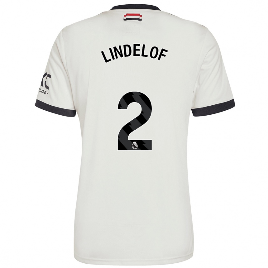 Niño Fútbol Camiseta Victor Lindelof #2 Blanquecino Equipación Tercera 2024/25