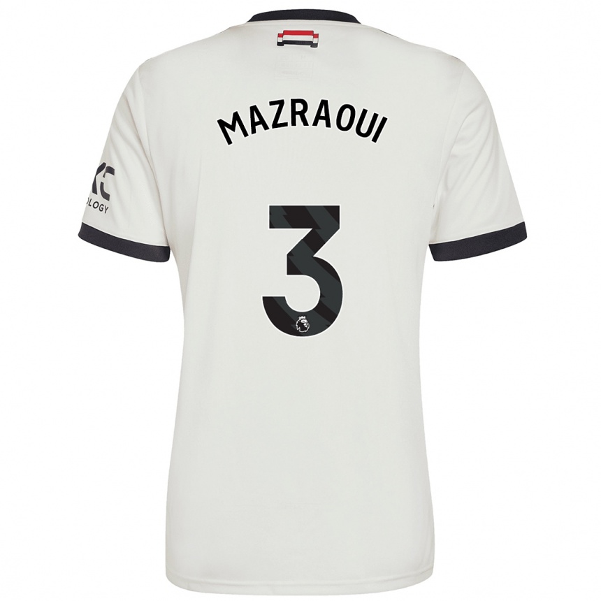 Niño Fútbol Camiseta Noussair Mazraoui #3 Blanquecino Equipación Tercera 2024/25