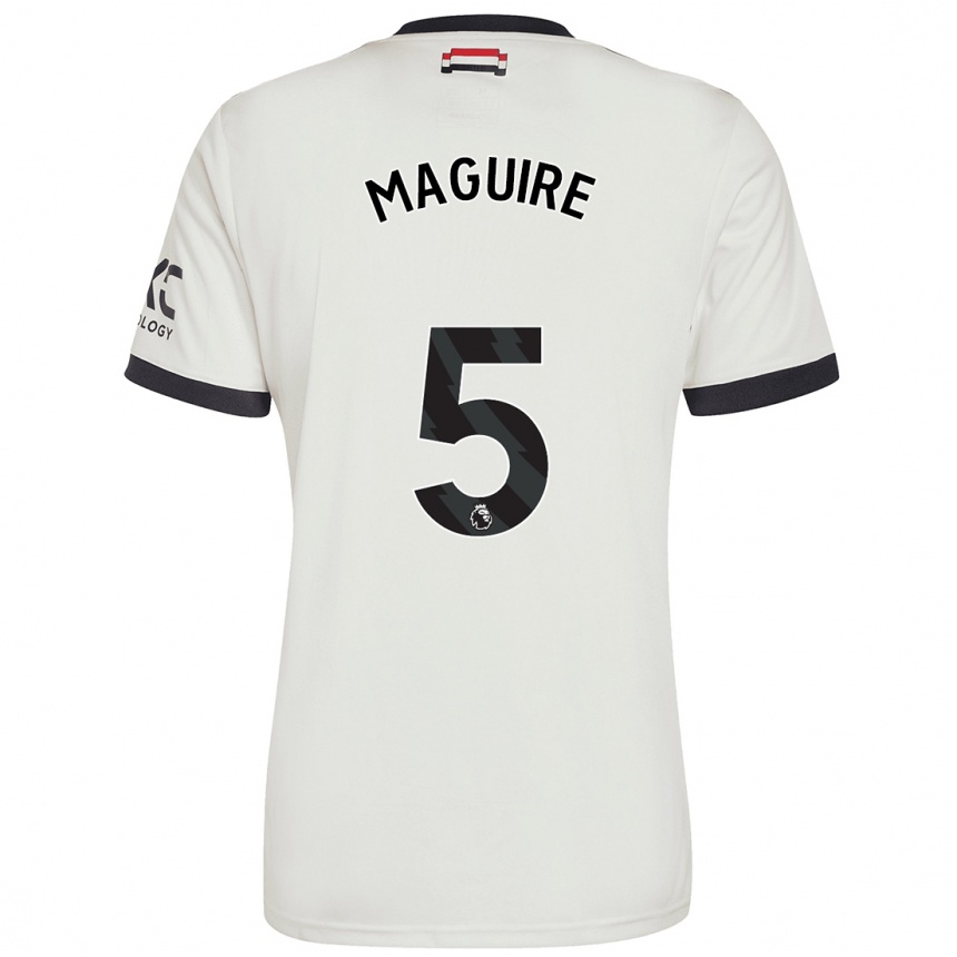 Niño Fútbol Camiseta Harry Maguire #5 Blanquecino Equipación Tercera 2024/25