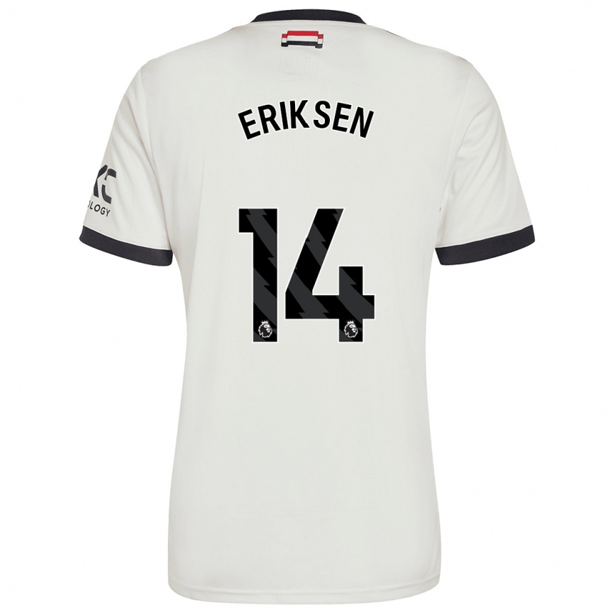 Niño Fútbol Camiseta Christian Eriksen #14 Blanquecino Equipación Tercera 2024/25