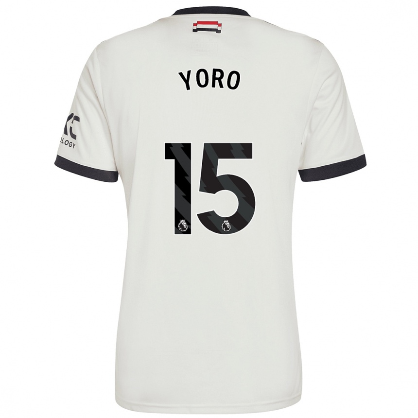 Niño Fútbol Camiseta Leny Yoro #15 Blanquecino Equipación Tercera 2024/25