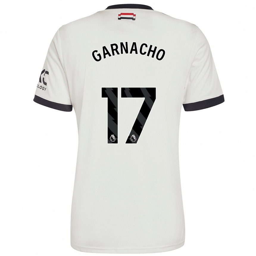 Niño Fútbol Camiseta Alejandro Garnacho #17 Blanquecino Equipación Tercera 2024/25