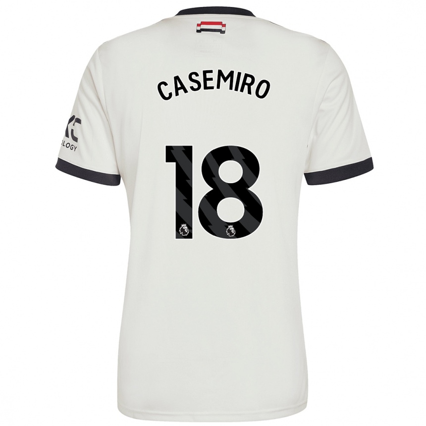 Niño Fútbol Camiseta Casemiro #18 Blanquecino Equipación Tercera 2024/25