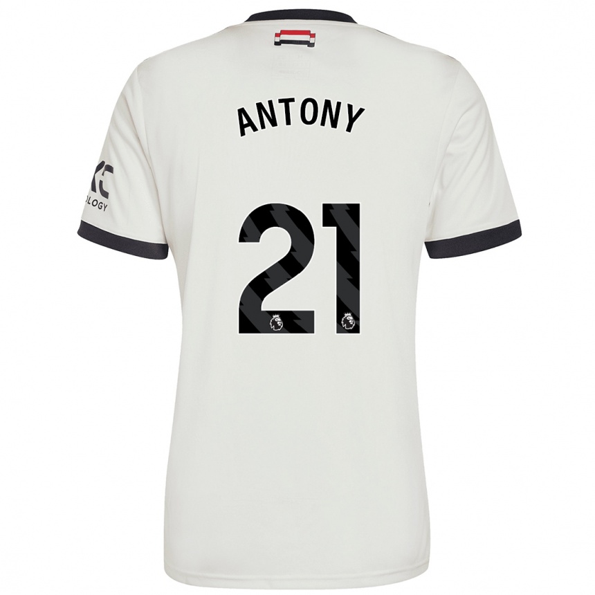 Niño Fútbol Camiseta Antony #21 Blanquecino Equipación Tercera 2024/25