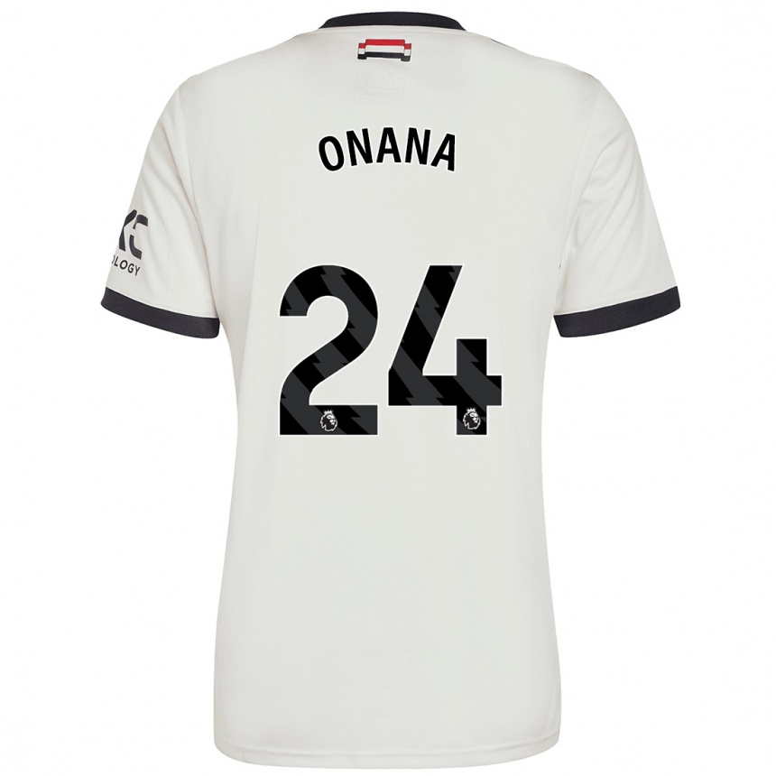 Niño Fútbol Camiseta André Onana #24 Blanquecino Equipación Tercera 2024/25