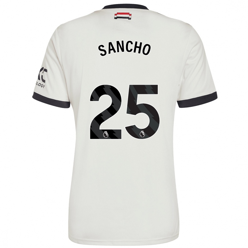 Niño Fútbol Camiseta Jadon Sancho #25 Blanquecino Equipación Tercera 2024/25