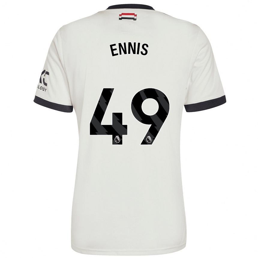 Niño Fútbol Camiseta Ethan Ennis #49 Blanquecino Equipación Tercera 2024/25