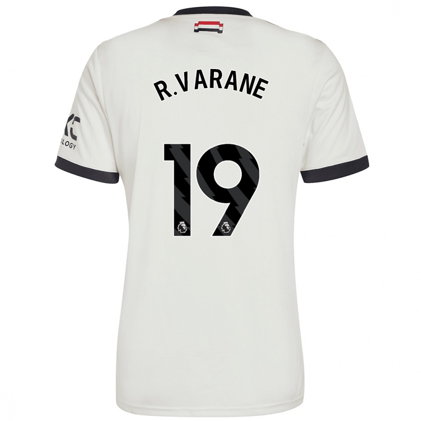 Niño Fútbol Camiseta Raphael Varane #19 Blanquecino Equipación Tercera 2024/25