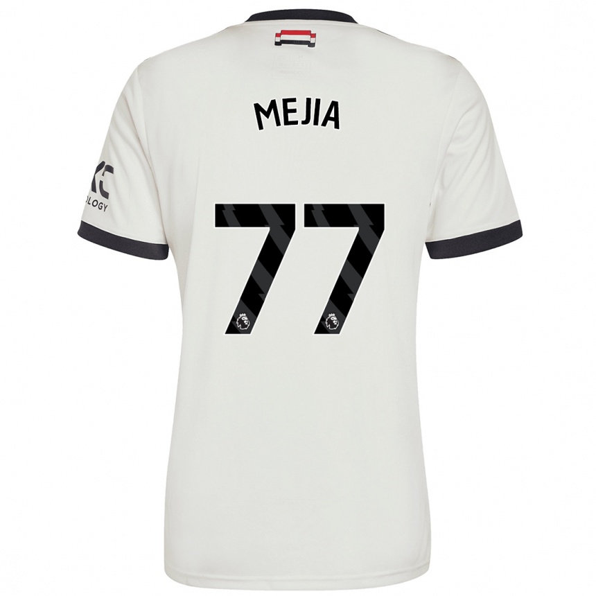 Niño Fútbol Camiseta Mateo Mejia #77 Blanquecino Equipación Tercera 2024/25