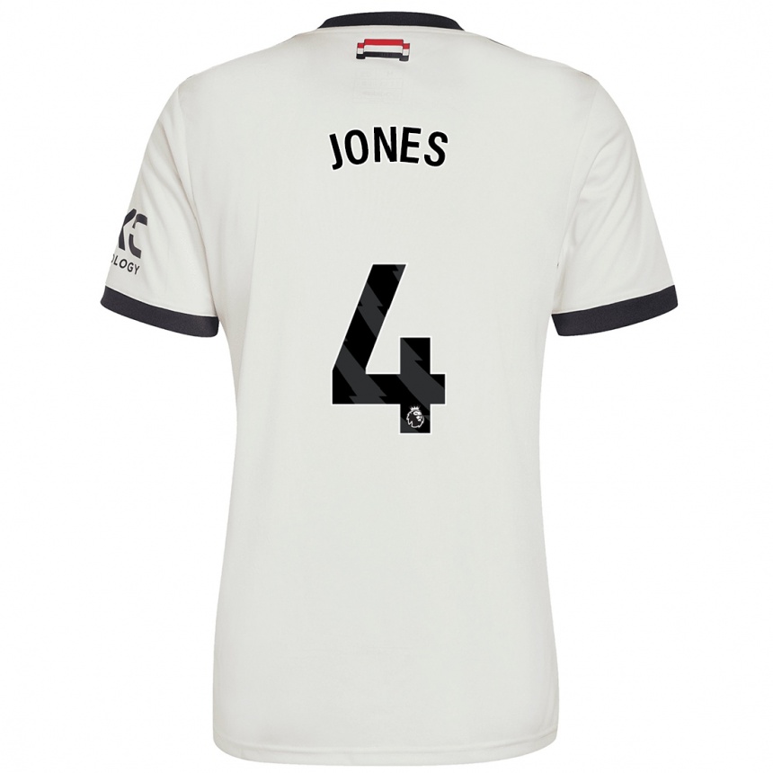 Niño Fútbol Camiseta Phil Jones #4 Blanquecino Equipación Tercera 2024/25