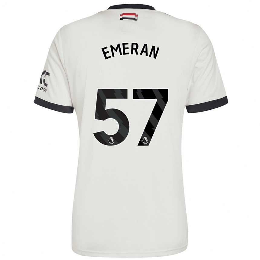 Niño Fútbol Camiseta Noam Emeran #57 Blanquecino Equipación Tercera 2024/25