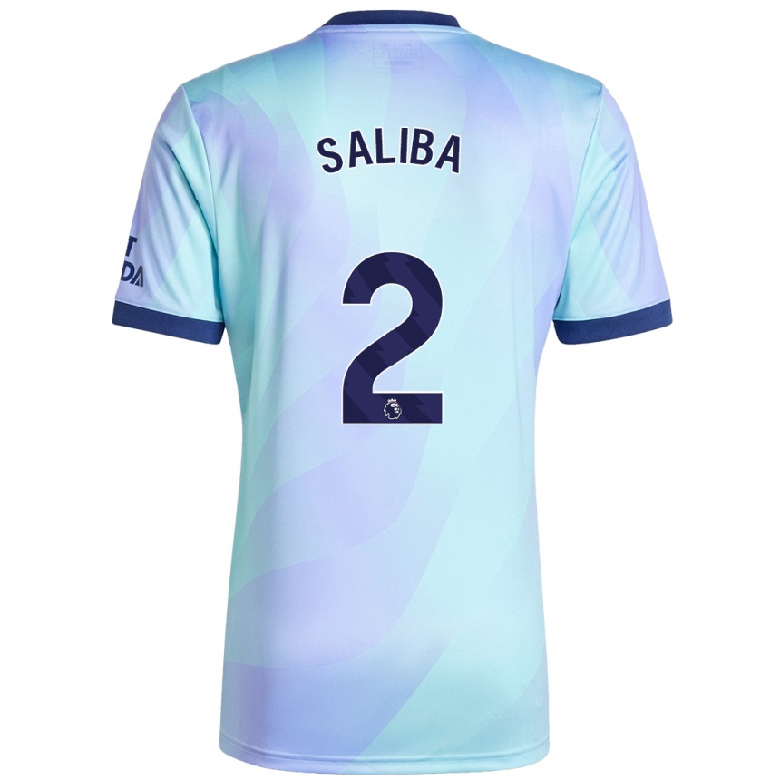 Niño Fútbol Camiseta William Saliba #2 Agua Equipación Tercera 2024/25