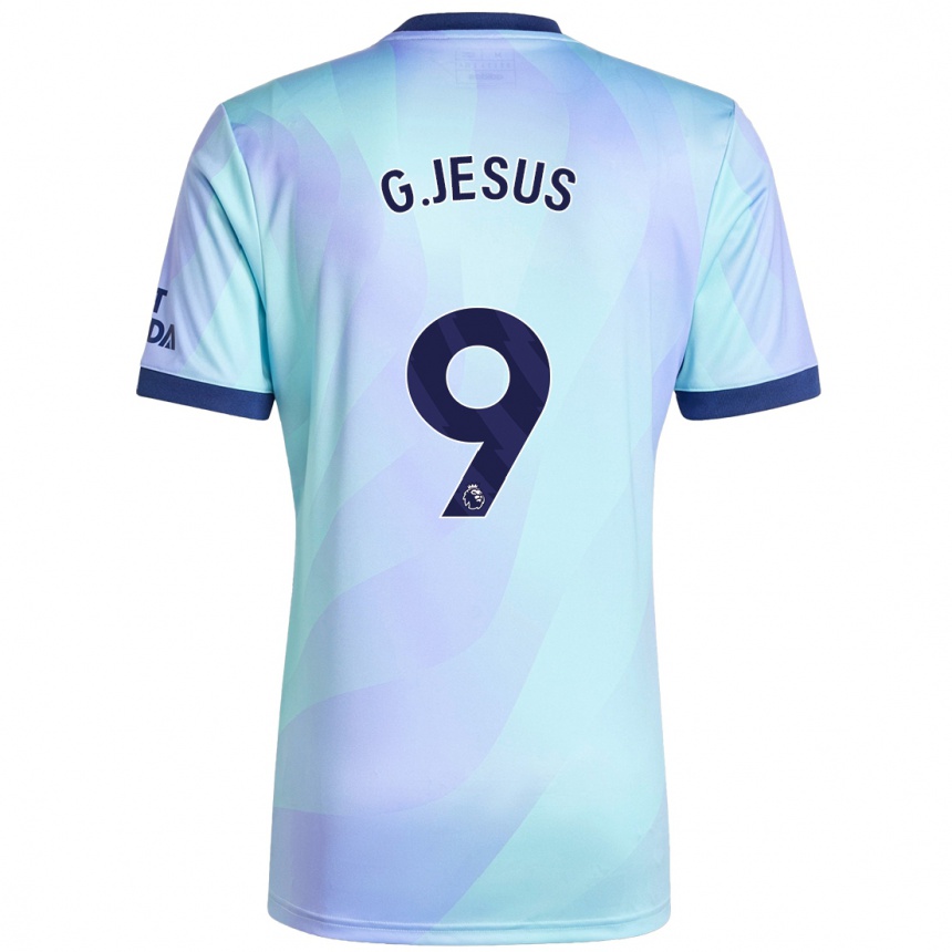 Niño Fútbol Camiseta Gabriel Jesus #9 Agua Equipación Tercera 2024/25