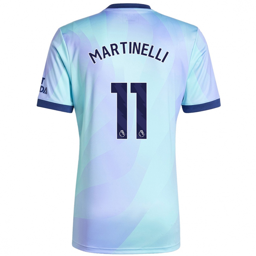 Niño Fútbol Camiseta Gabriel Martinelli #11 Agua Equipación Tercera 2024/25