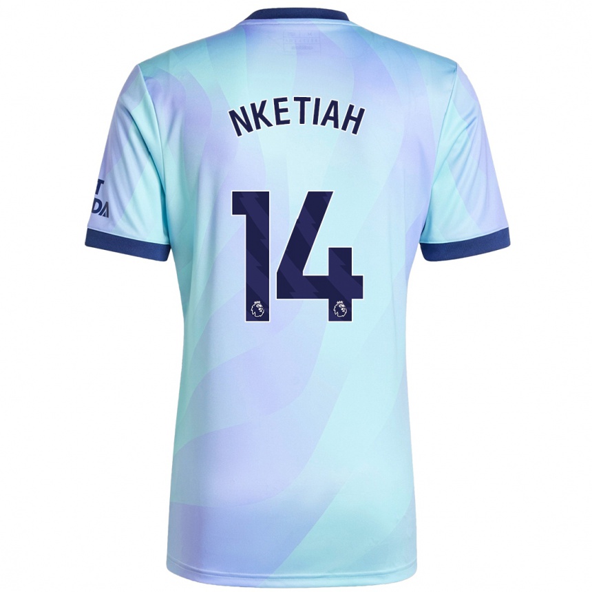 Niño Fútbol Camiseta Eddie Nketiah #14 Agua Equipación Tercera 2024/25