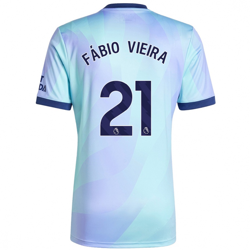 Niño Fútbol Camiseta Fabio Vieira #21 Agua Equipación Tercera 2024/25