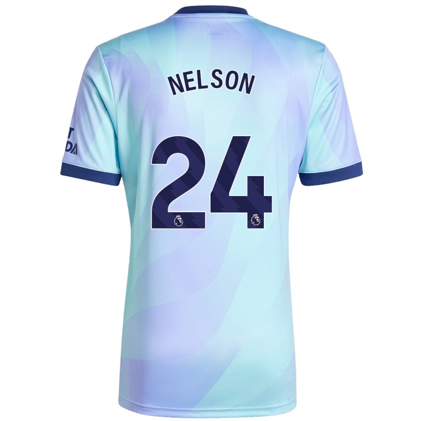 Niño Fútbol Camiseta Reiss Nelson #24 Agua Equipación Tercera 2024/25