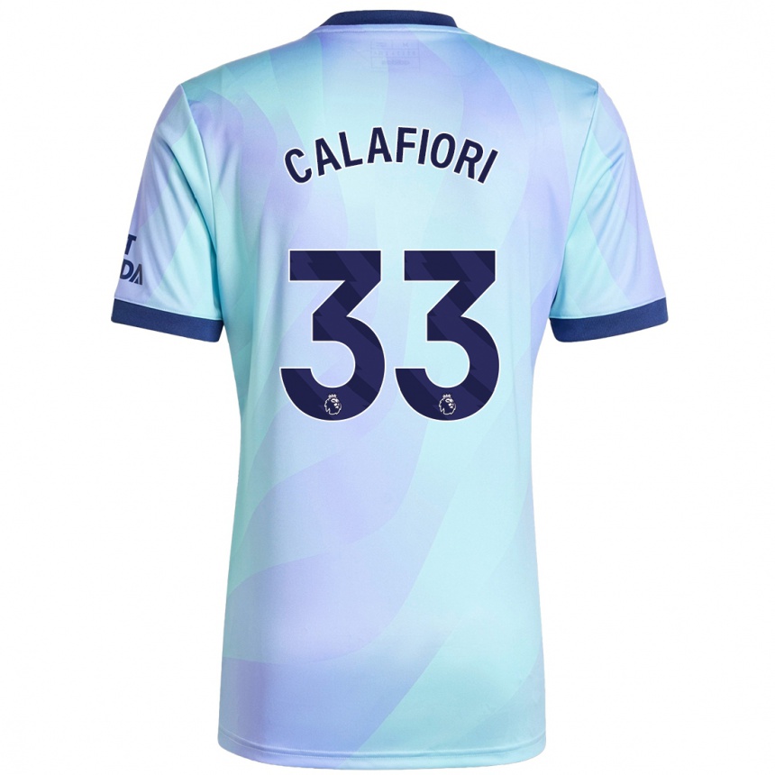 Niño Fútbol Camiseta Riccardo Calafiori #33 Agua Equipación Tercera 2024/25