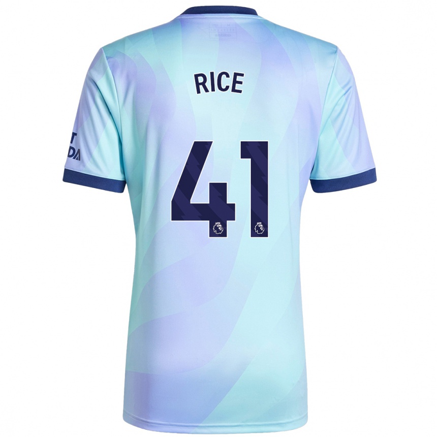 Niño Fútbol Camiseta Declan Rice #41 Agua Equipación Tercera 2024/25