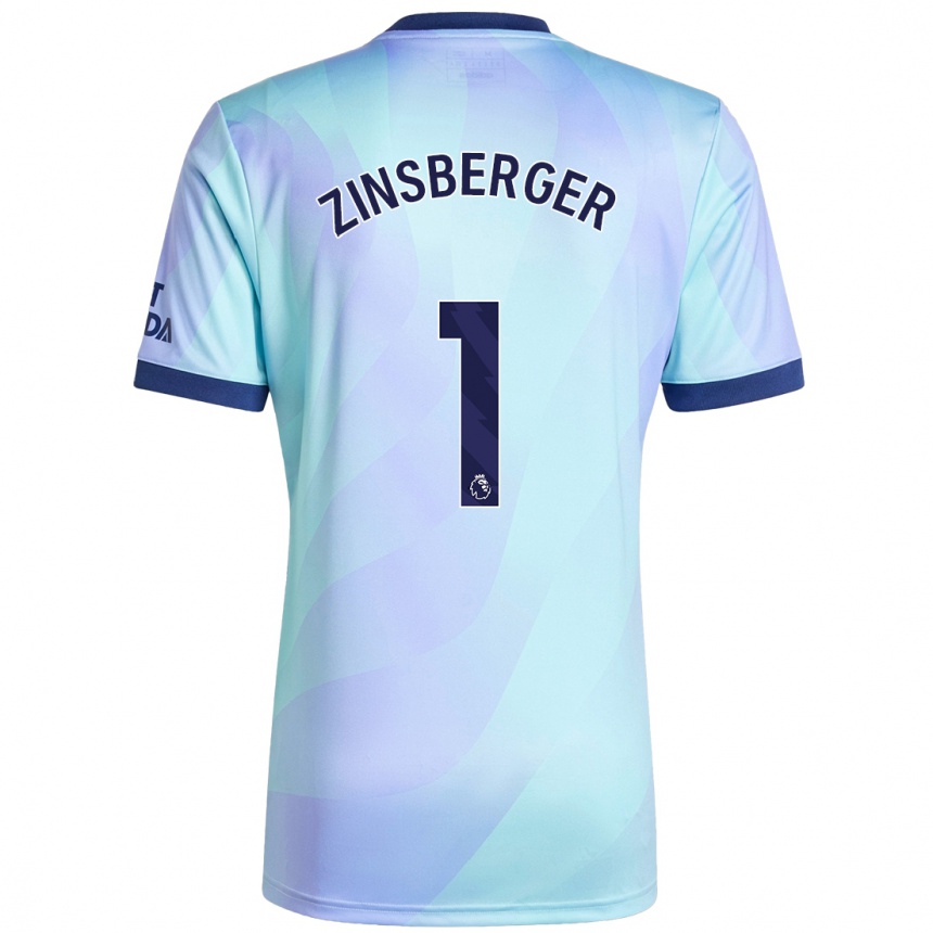 Niño Fútbol Camiseta Manuela Zinsberger #1 Agua Equipación Tercera 2024/25