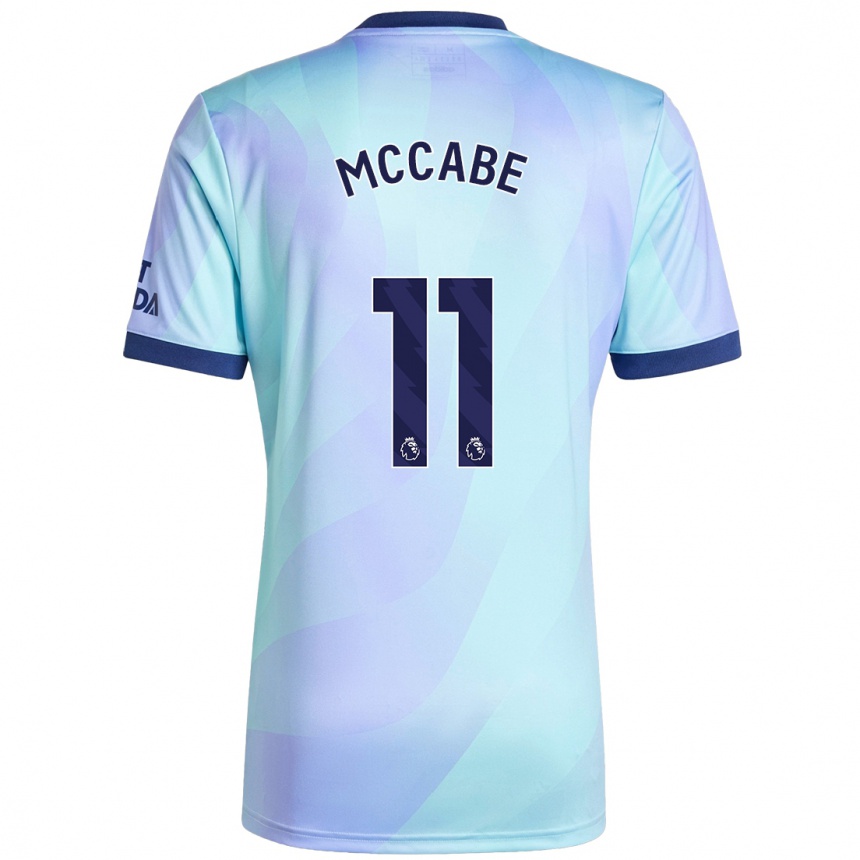 Niño Fútbol Camiseta Katie Mccabe #11 Agua Equipación Tercera 2024/25