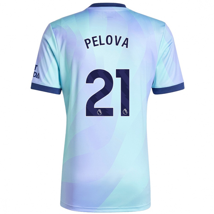 Niño Fútbol Camiseta Victoria Pelova #21 Agua Equipación Tercera 2024/25