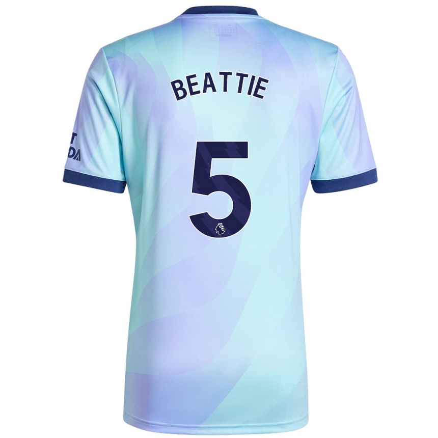 Niño Fútbol Camiseta Jen Beattie #5 Agua Equipación Tercera 2024/25