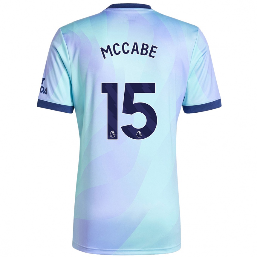 Niño Fútbol Camiseta Katie Mccabe #15 Agua Equipación Tercera 2024/25