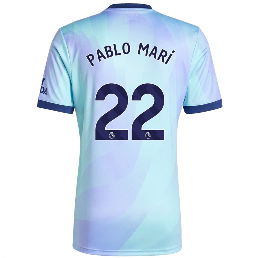 Niño Fútbol Camiseta Pablo Mari #22 Agua Equipación Tercera 2024/25