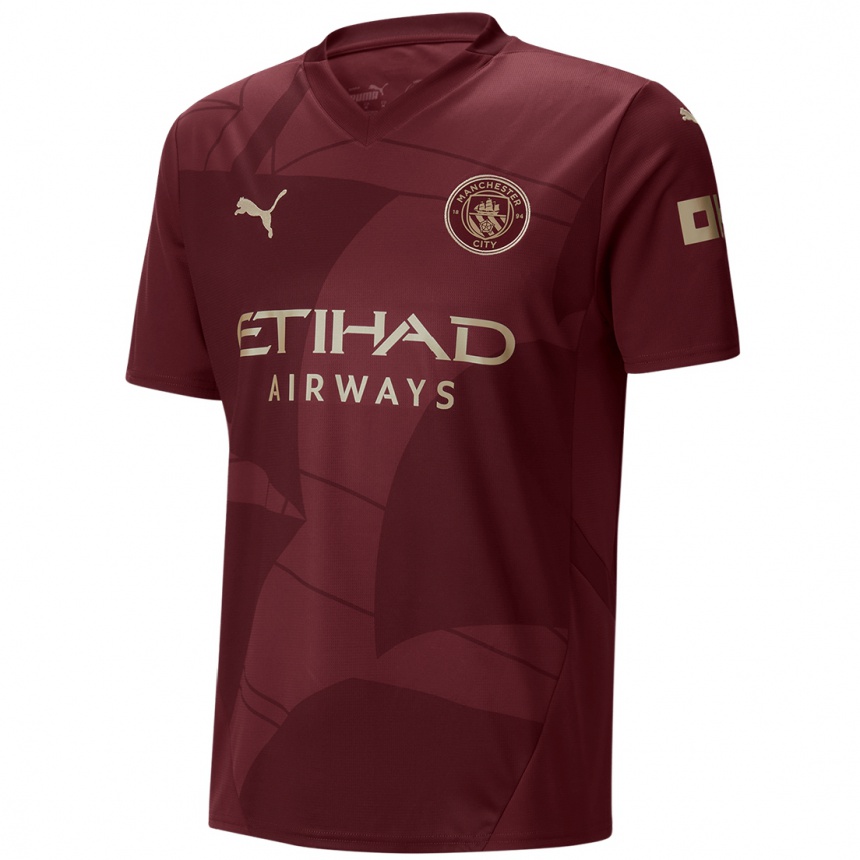 Niño Fútbol Camiseta Ilkay Gundogan #19 Granate Equipación Tercera 2024/25