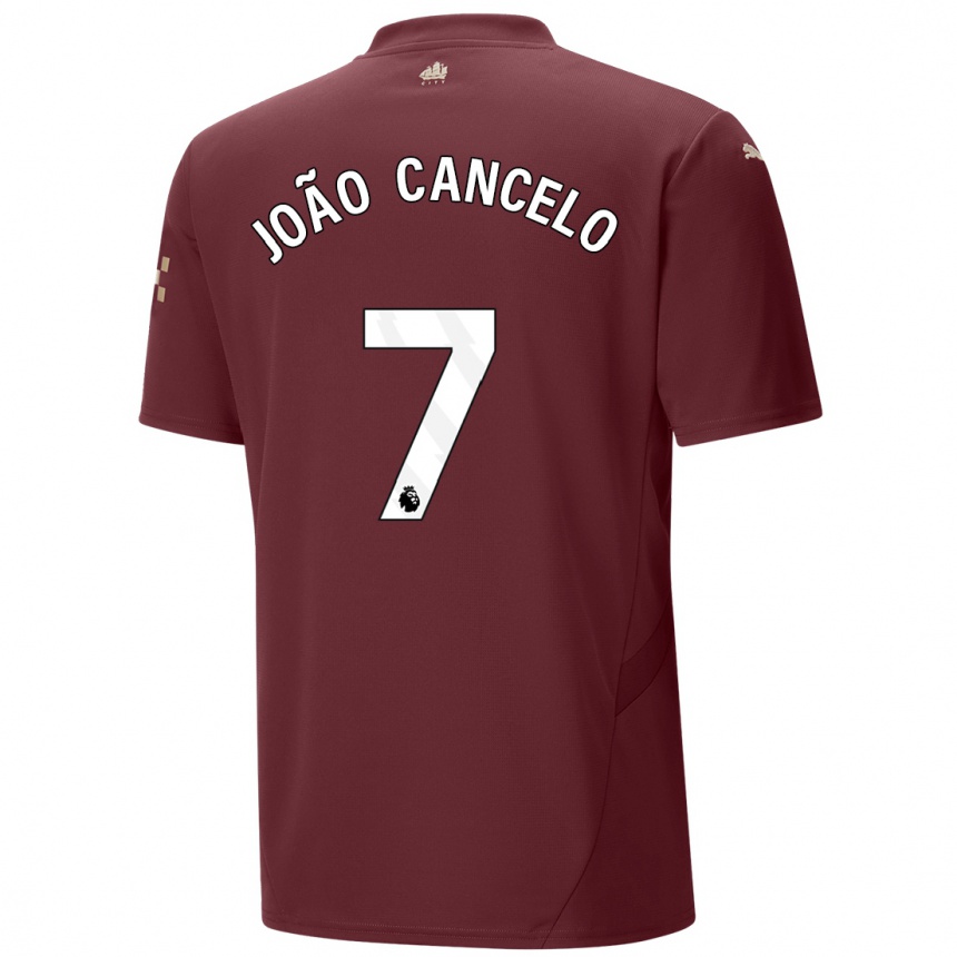 Niño Fútbol Camiseta Joao Cancelo #7 Granate Equipación Tercera 2024/25