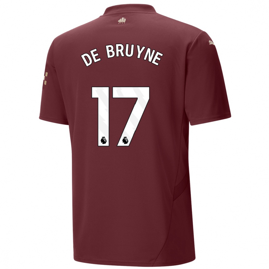 Niño Fútbol Camiseta Kevin De Bruyne #17 Granate Equipación Tercera 2024/25