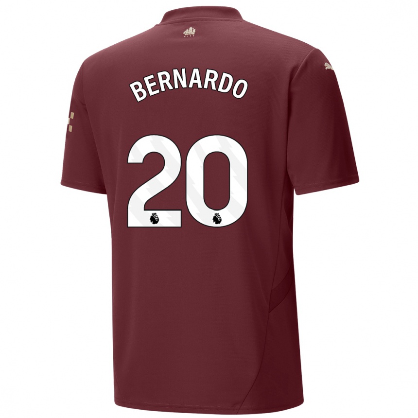 Niño Fútbol Camiseta Bernardo Silva #20 Granate Equipación Tercera 2024/25