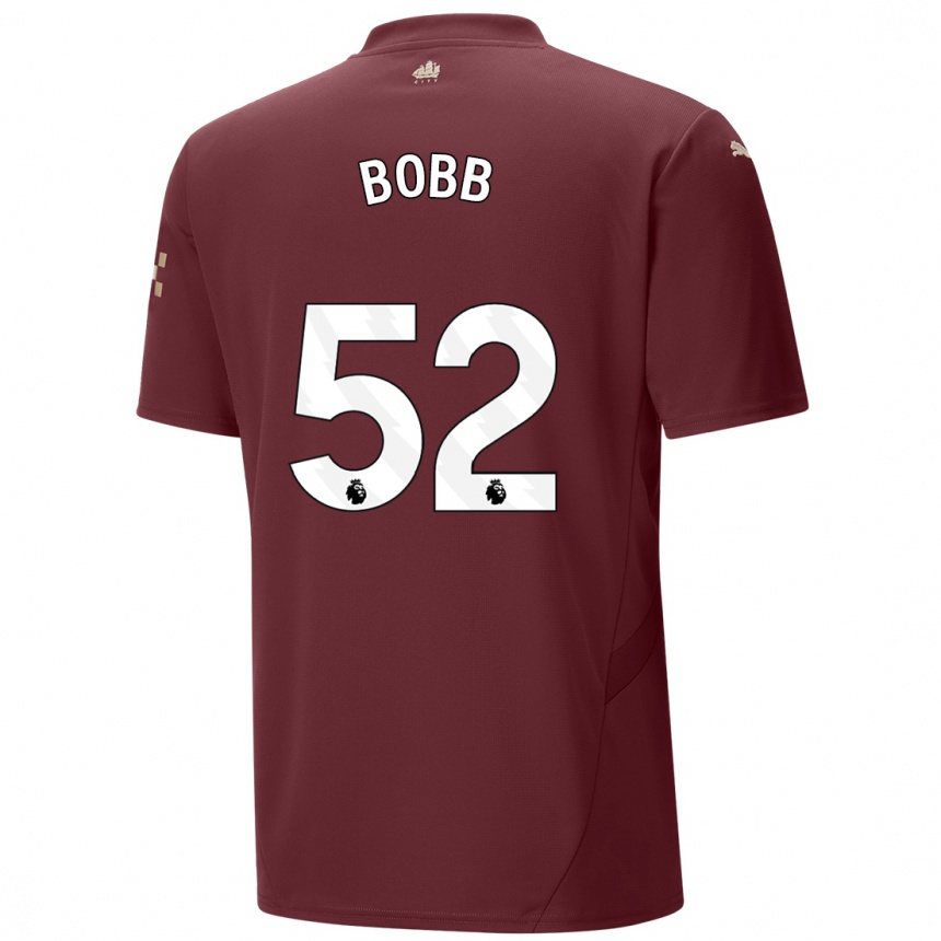 Niño Fútbol Camiseta Oscar Bobb #52 Granate Equipación Tercera 2024/25