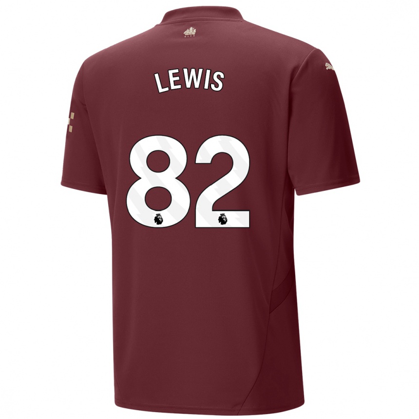 Niño Fútbol Camiseta Rico Lewis #82 Granate Equipación Tercera 2024/25