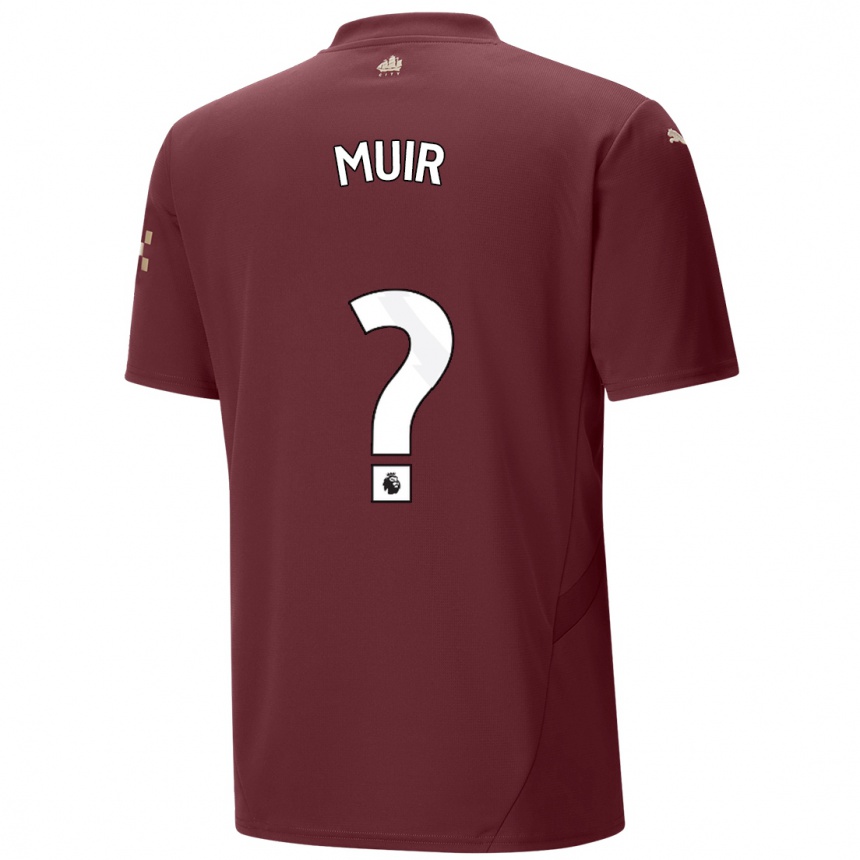 Niño Fútbol Camiseta Ashton Muir #0 Granate Equipación Tercera 2024/25