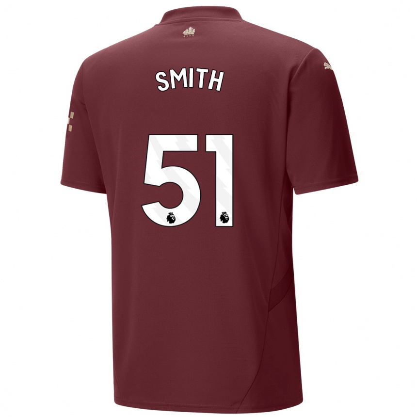 Niño Fútbol Camiseta Isaac Smith #51 Granate Equipación Tercera 2024/25