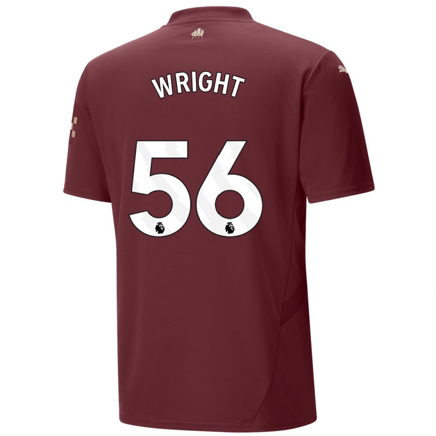 Niño Fútbol Camiseta Jacob Wright #56 Granate Equipación Tercera 2024/25