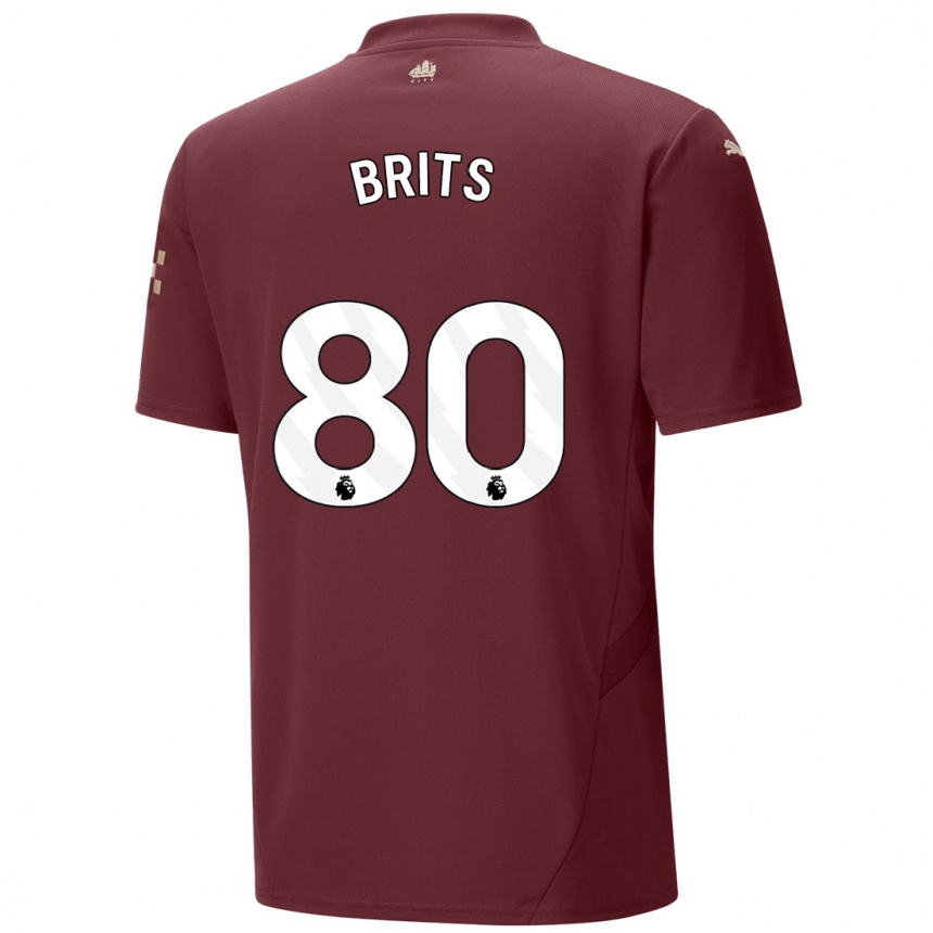 Niño Fútbol Camiseta Spike Brits #80 Granate Equipación Tercera 2024/25