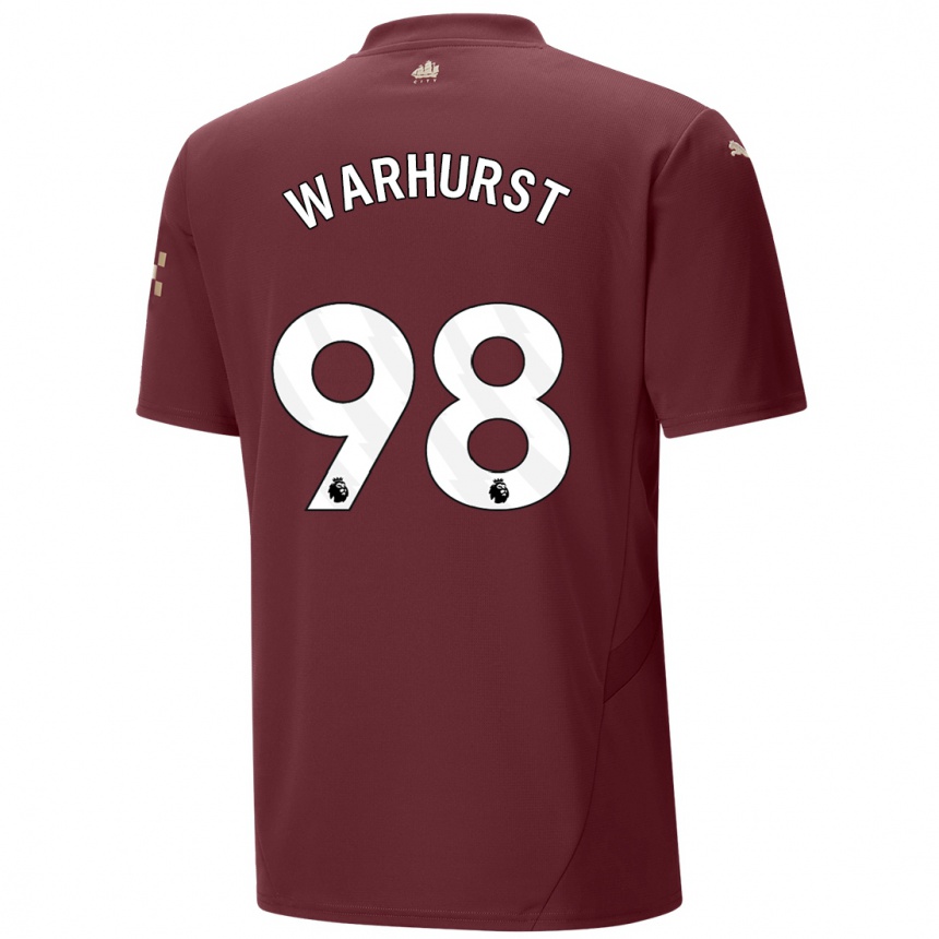 Niño Fútbol Camiseta Matthew Warhurst #98 Granate Equipación Tercera 2024/25