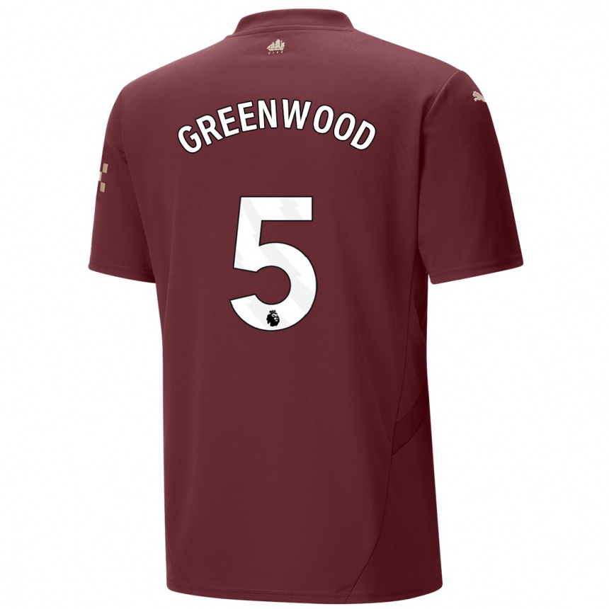 Niño Fútbol Camiseta Alex Greenwood #5 Granate Equipación Tercera 2024/25