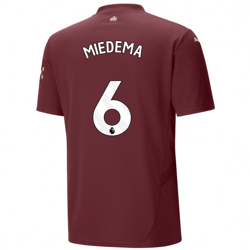 Niño Fútbol Camiseta Vivianne Miedema #6 Granate Equipación Tercera 2024/25